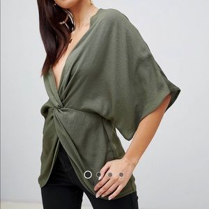 ASOS Olive Twist Blouse